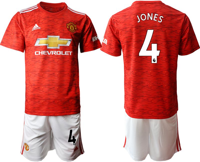 Men 2020-2021 club Manchester United home #4 red Soccer Jerseys